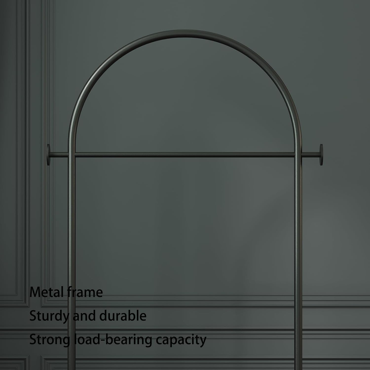 Arched Garment Rack Marble Base Black