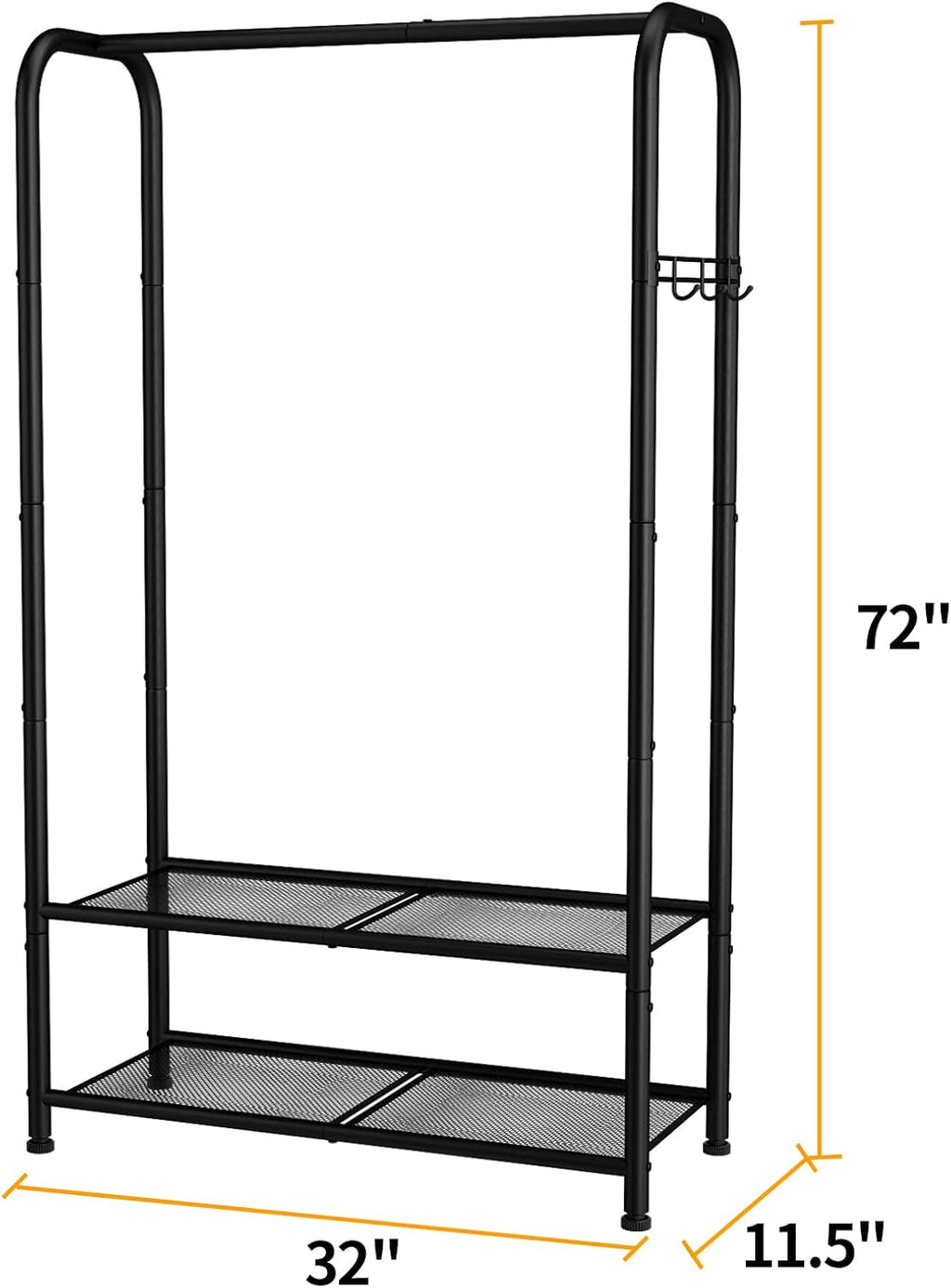 Metal Open Wardrobe Garment Rack Black