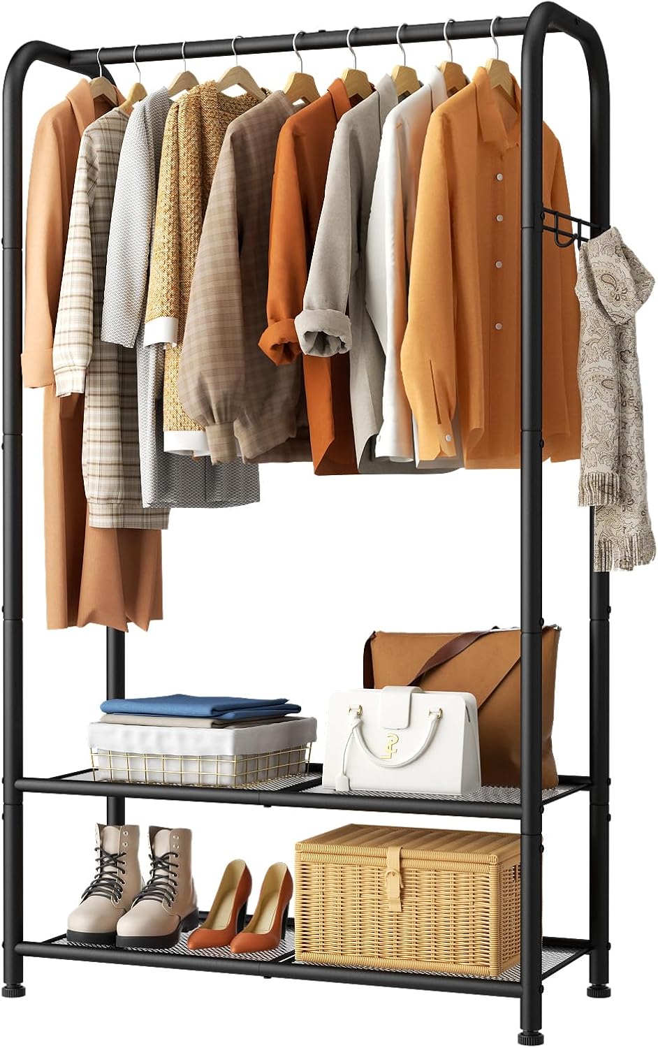 Metal Open Wardrobe Garment Rack Black