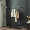 Arched Garment Rack Marble Base Black