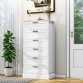 White 6-Drawer Tall Wooden Dresser