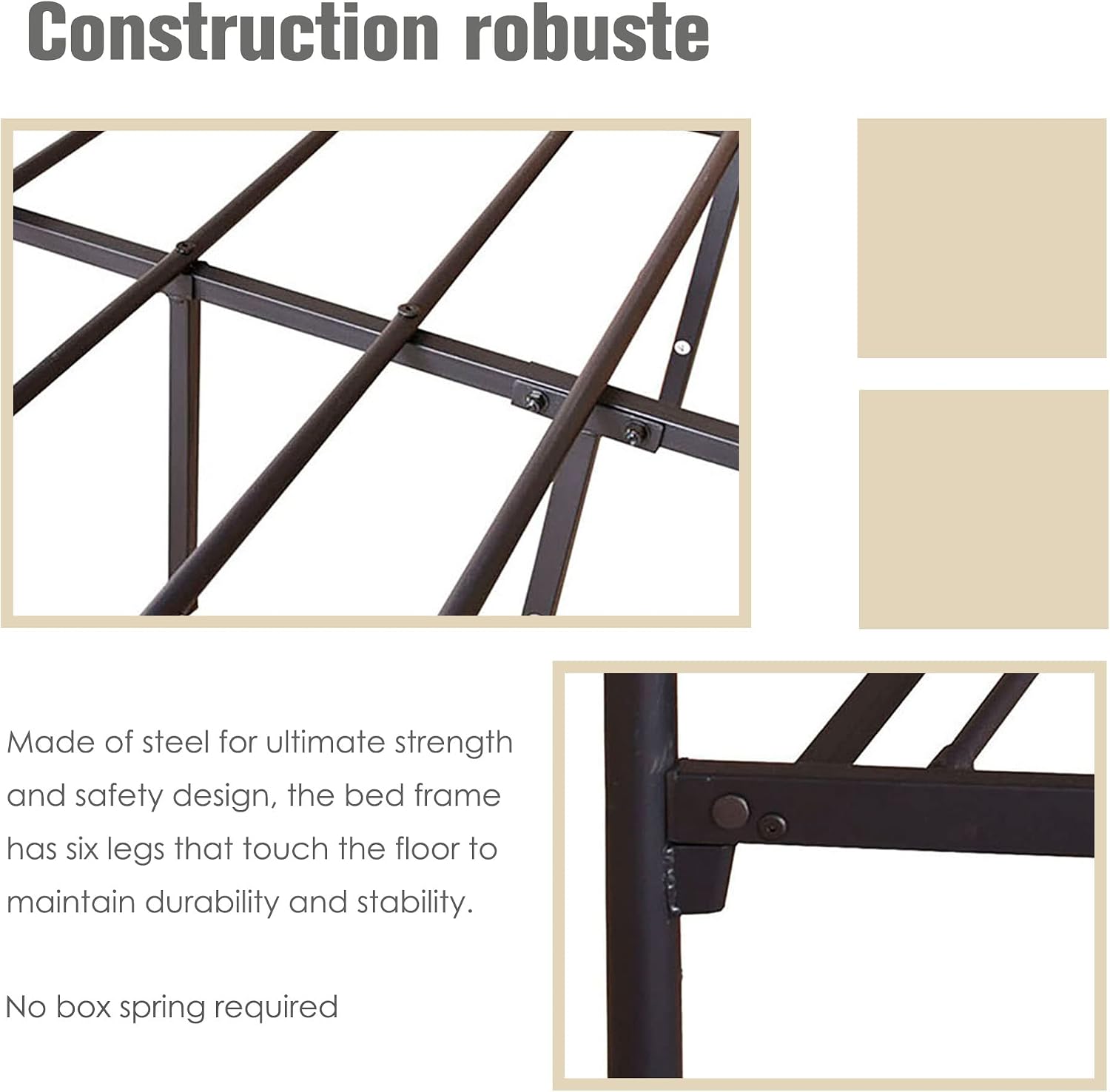 Queen Black Four Poster Metal Canopy Bed Frame