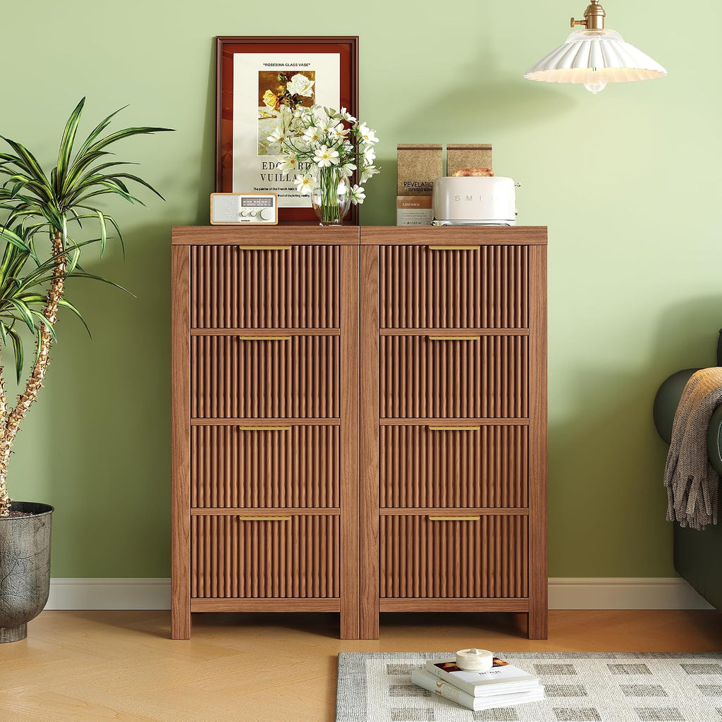 Mid-Century 4-Drawer Walnut Tall Dresser
