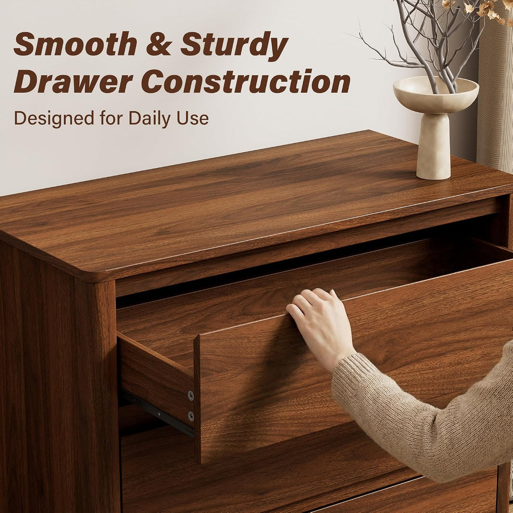 Mid Century 5-Drawer Walnut Dresser