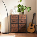 Fabric Dresser 8 Drawers Wooden Top