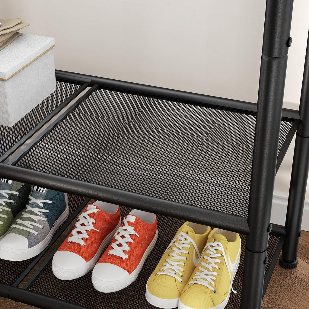 Metal Open Wardrobe Garment Rack Black