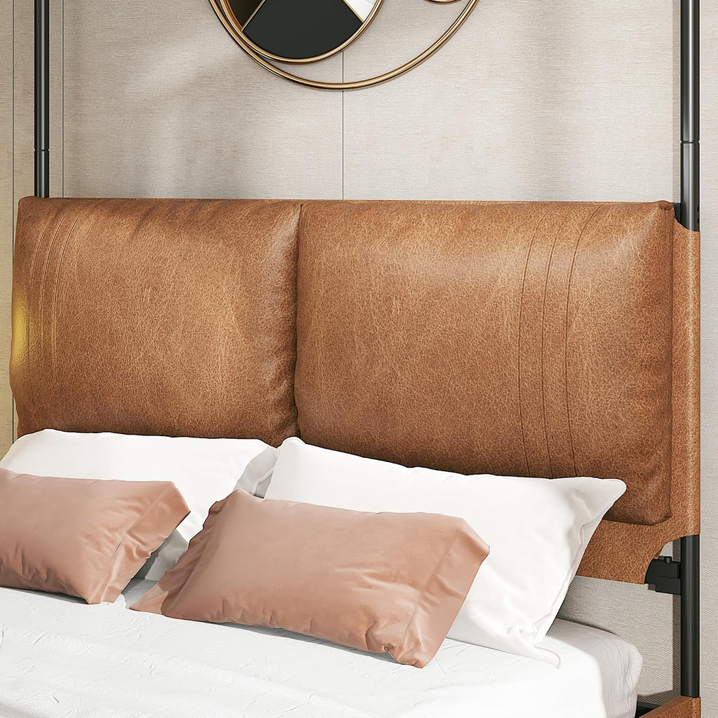 King Upholstered Bed Frame Brown