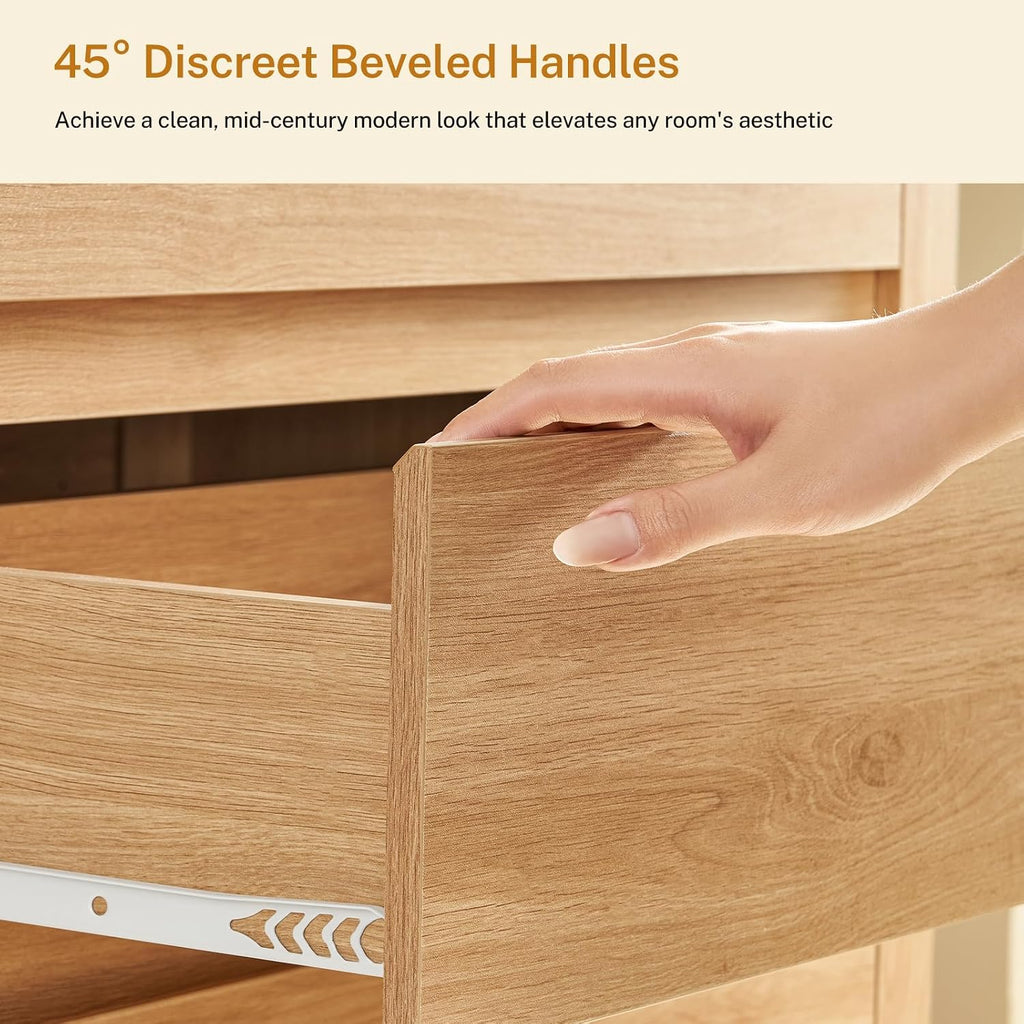 7-Drawer Wooden Tall Dresser Natural