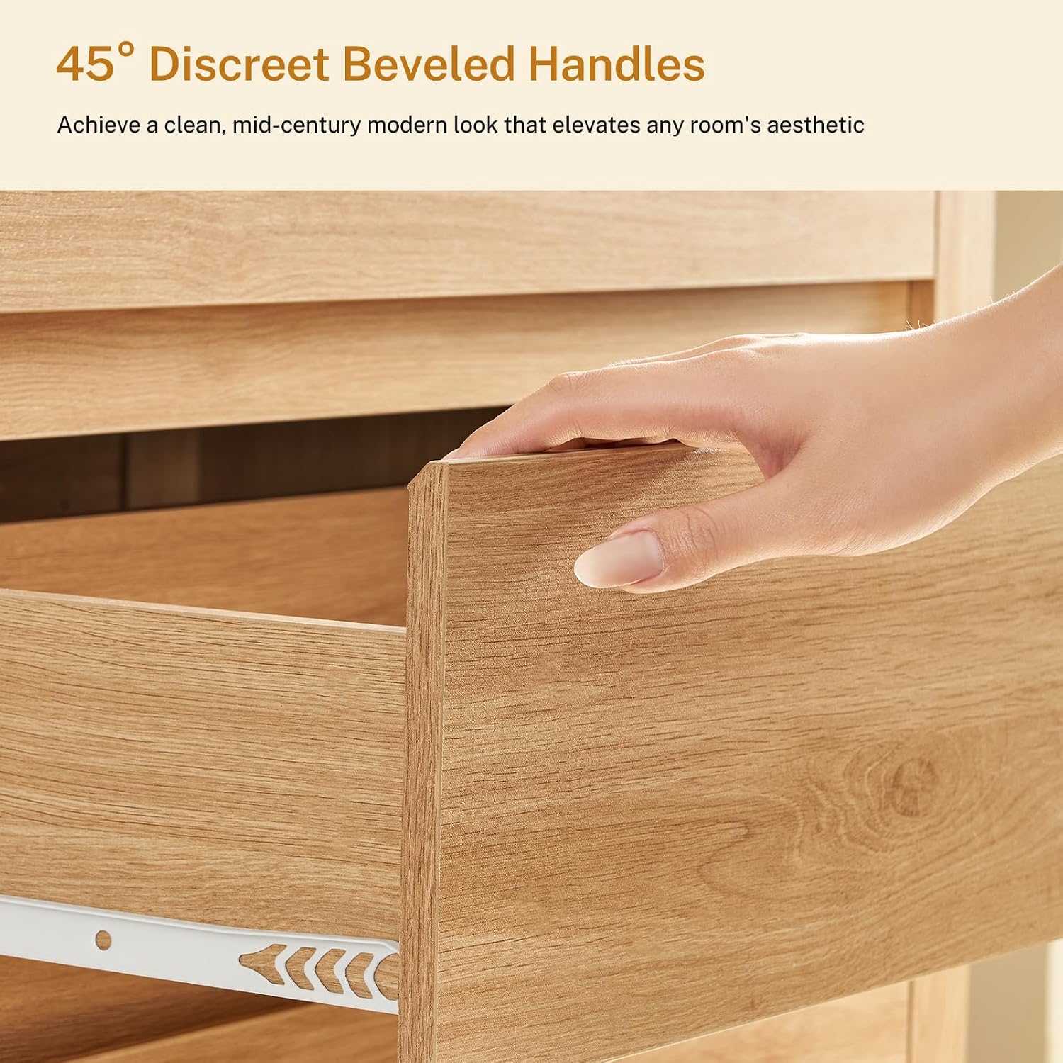 7-Drawer Wooden Tall Dresser Natural