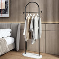 Arch Metal Garment Rack Marble Base Black