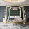 Queen Gold Metal Canopy Bed Frame