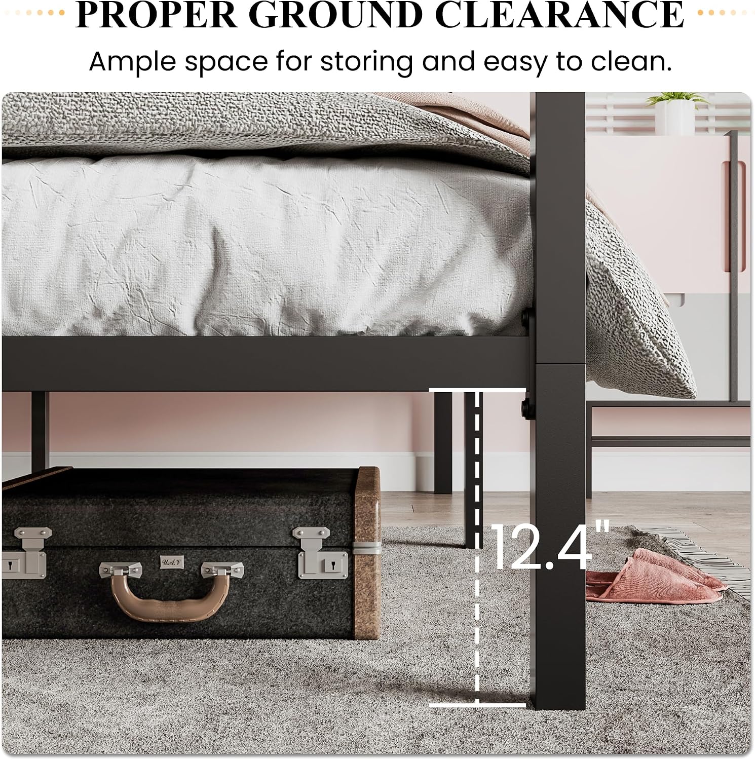 Queen Black Metal Four Poster Canopy Bed Frame